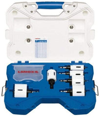 Lenox - 26 Piece, 3/4" to 2-1/2" Saw Diam, Electrician's Hole Saw Kit - Bi-Metal, Includes 6 Hole Saws - Eagle Tool & Supply