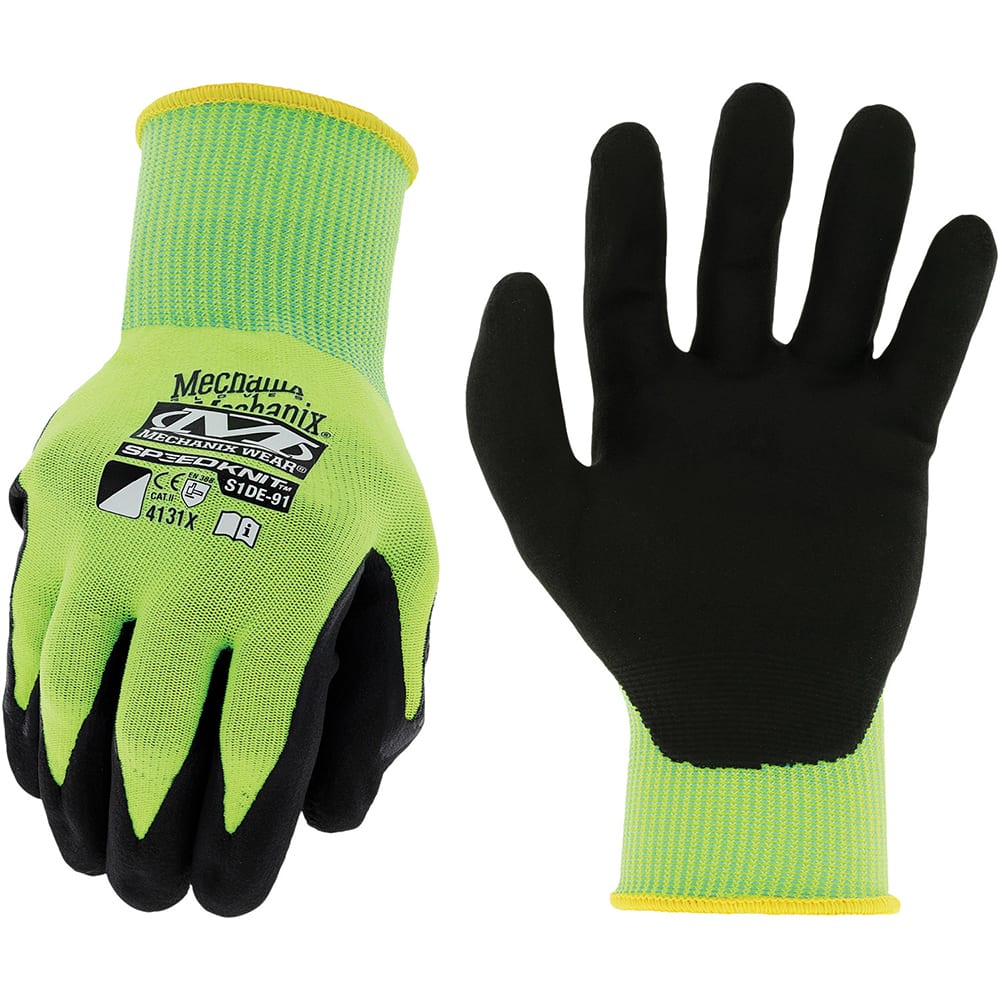 Mechanix Wear - Size M (8) Nitrile Coated Nylon High Visibility Work Gloves - Eagle Tool & Supply