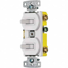 Hubbell Wiring Device-Kellems - Combination Wall Switch & Receptacles Combination Switch/Receptacle Type: Toggle Switch Color: White - Eagle Tool & Supply