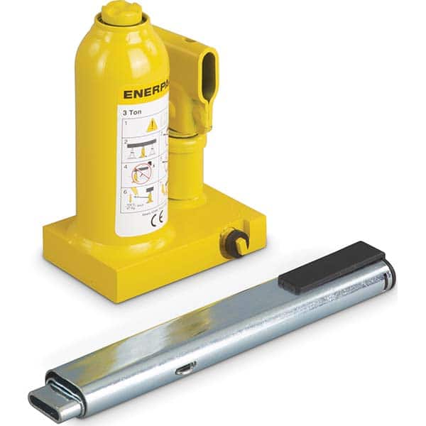 Enerpac - Manual Bottle, Screw, Ratchet & Hydraulic Jacks Type: Hydraulic Bottle Jack Load Capacity (Ton): 3 (Inch) - Eagle Tool & Supply
