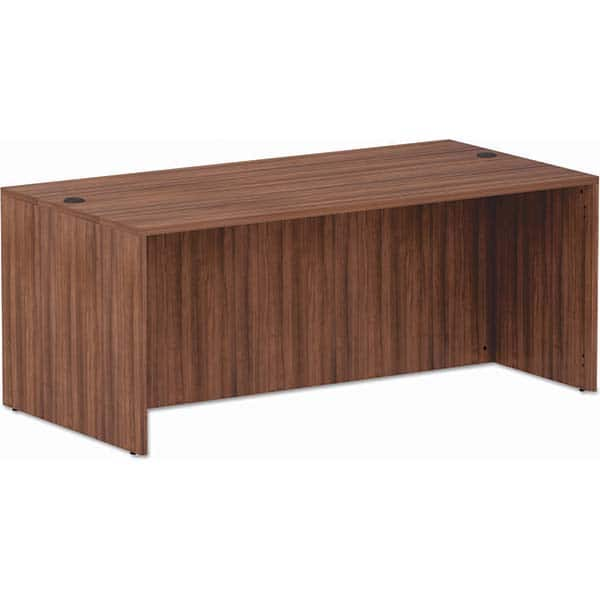 ALERA - Office Desks Type: Straight Front Desk Shell Color: Modern Walnut - Eagle Tool & Supply