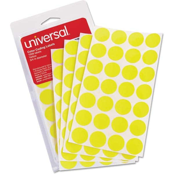 UNIVERSAL - Labels, Ribbons & Tapes Type: Color Coding Labels Color: Yellow - Eagle Tool & Supply