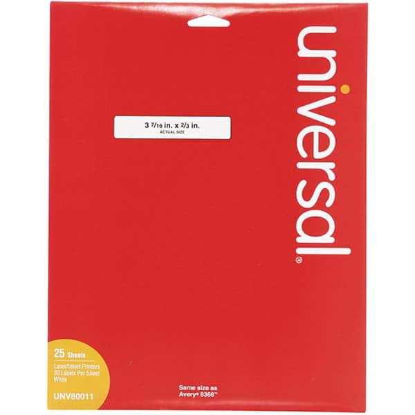 UNIVERSAL - Labels, Ribbons & Tapes Type: File Folder Label Color: White - Eagle Tool & Supply