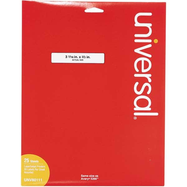 UNIVERSAL - Labels, Ribbons & Tapes Type: File Folder Label Color: White - Eagle Tool & Supply