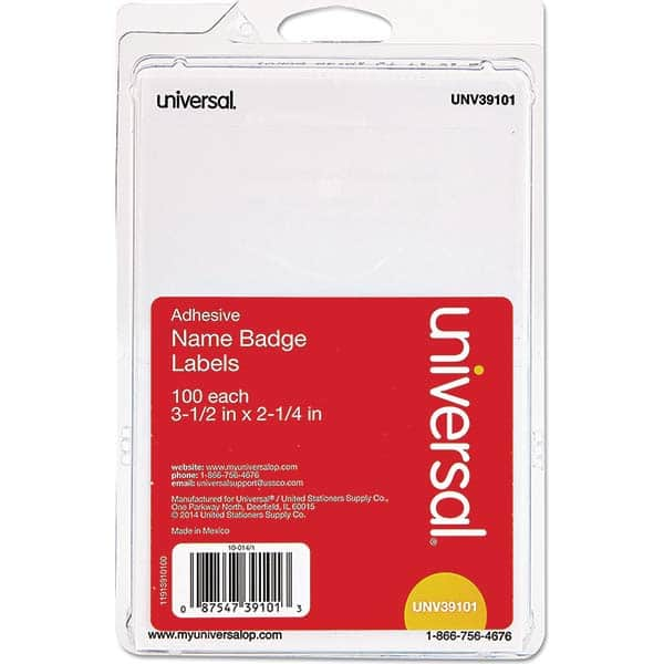 UNIVERSAL - Labels, Ribbons & Tapes Type: Badges Color: White - Eagle Tool & Supply