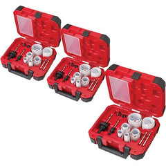 Milwaukee Tool - Hole Saw Kits Minimum Saw Diameter (Inch): 3/4 Maximum Saw Diameter (Inch): 2-1/2 - Eagle Tool & Supply