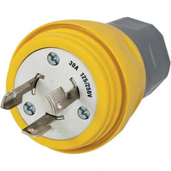 Hubbell Wiring Device-Kellems - 125/250 VAC 30A NonNEMA Industrial Twist Lock Plug - Eagle Tool & Supply