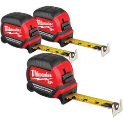 Milwaukee Tool - 25' x 1" Yellow/Black Blade Tape Measure - Eagle Tool & Supply