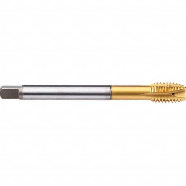 Emuge - M12x1.75 Metric 6G 0 Flute TiN Finish Cobalt Spiral Point Tap - Eagle Tool & Supply