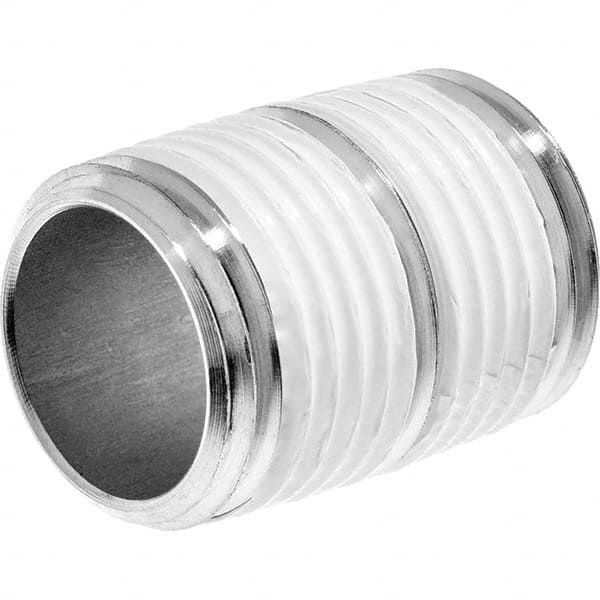 1-1/4 x 1-5/8″ 6063 Aluminum Pipe Nipple Threaded with Thread Sealant, Schedule 40