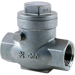 Merit Brass - Check Valves; Design: Check Swing ; Pipe Size (Inch): 1-1/2 ; End Connections: All FNPT ; Material: CF8M ; Material: CF8M ; Seal Material: Teflon - Exact Industrial Supply