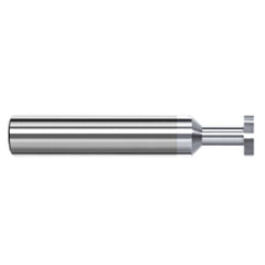 0.1250″ (1/8″) Cutter Diameter × 0.0310″ (1/32″) Width × 0.1870″ (3/16″) Neck Length Carbide Square Standard Keyseat Cutter Non-Ferrous, 4 Flutes, TiB2 Coated