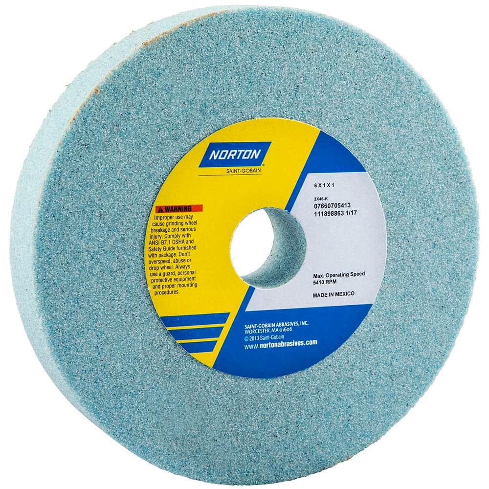Norton - Bench & Pedestal Grinding Wheels Wheel Diameter (Inch): 6 Hole Size (Inch): 1 - Eagle Tool & Supply