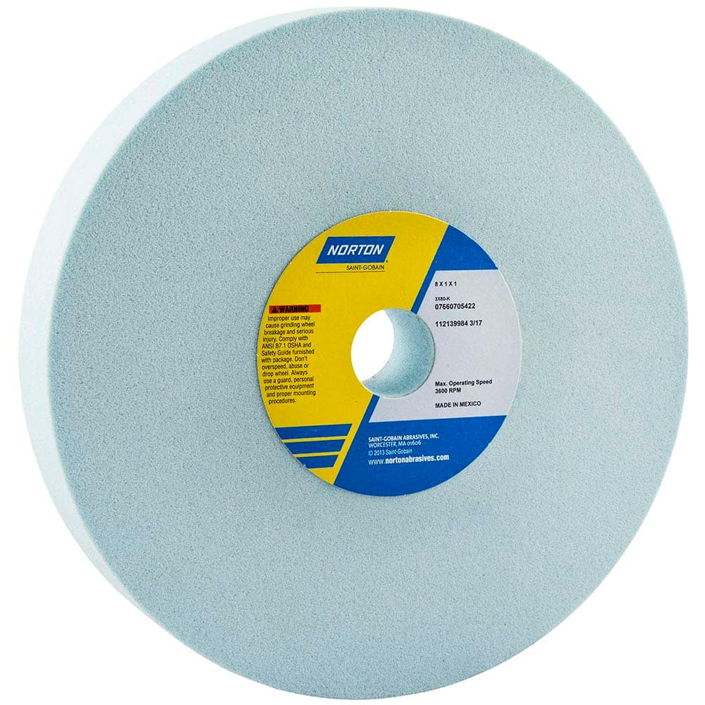 Norton - Bench & Pedestal Grinding Wheels Wheel Diameter (Inch): 8 Hole Size (Inch): 1 - Eagle Tool & Supply