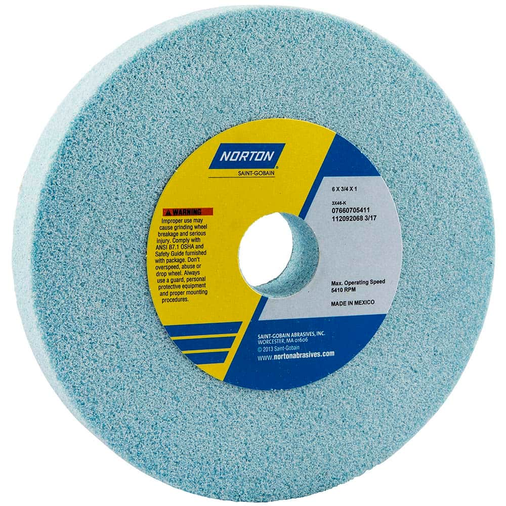 Norton - Bench & Pedestal Grinding Wheels Wheel Diameter (Inch): 6 Hole Size (Inch): 1 - Eagle Tool & Supply