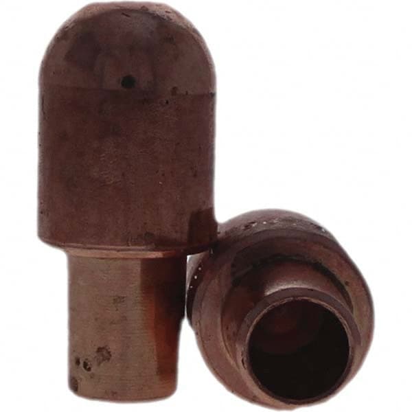 Tuffaloy - Spot Welder Tips For Use With: 6RW Cap Taper Electrode Holder Type: Male Cap B Nose (Dome) - Eagle Tool & Supply