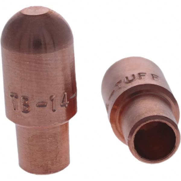Tuffaloy - Spot Welder Tips For Use With: 4RW Cap Taper Electrode Holder Type: Male Cap B Nose (Dome) - Eagle Tool & Supply