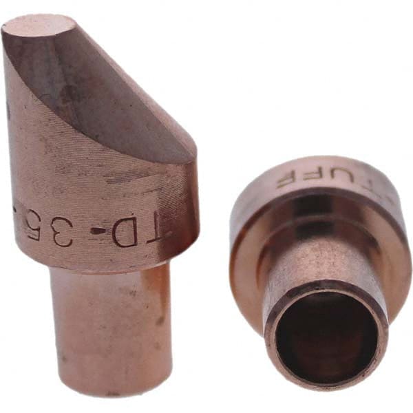 Tuffaloy - Spot Welder Tips For Use With: 5RW Cap Taper Electrode Holder Type: Male Cap D Nose (Offset) - Eagle Tool & Supply