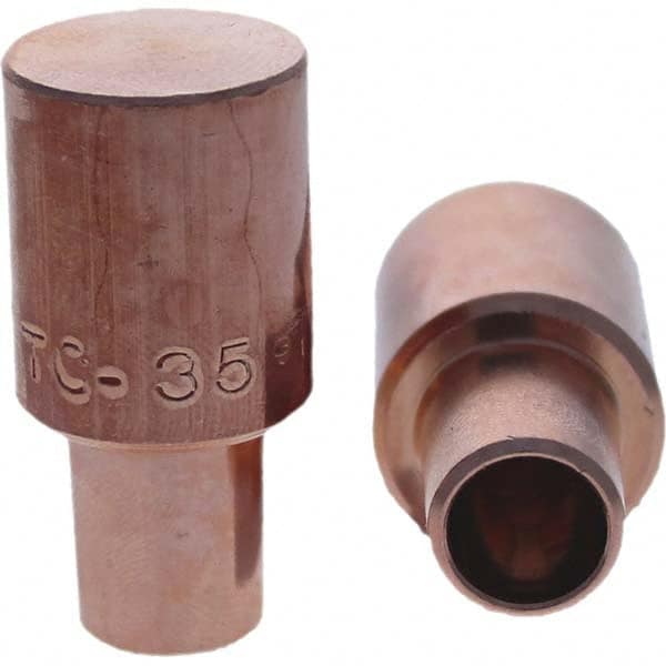 Tuffaloy - Spot Welder Tips For Use With: 5RW Cap Taper Electrode Holder Type: Male Cap C Nose (Flat) - Eagle Tool & Supply