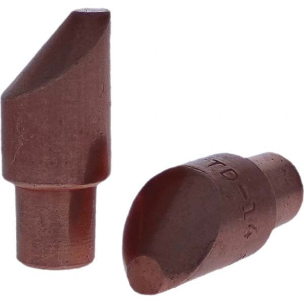 Tuffaloy - Spot Welder Tips For Use With: 4RW Cap Taper Electrode Holder Type: Male Cap D Nose (Offset) - Eagle Tool & Supply