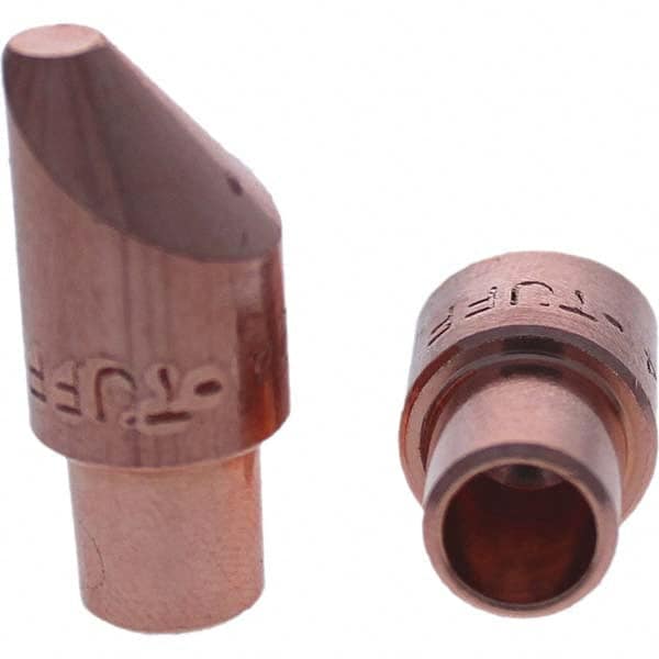 Tuffaloy - Spot Welder Tips For Use With: 4RW Cap Taper Electrode Holder Type: Male Cap D Nose (Offset) - Eagle Tool & Supply