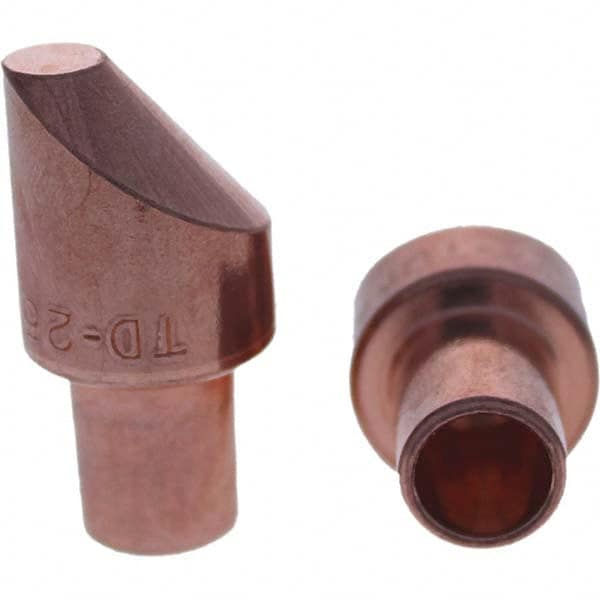Tuffaloy - Spot Welder Tips For Use With: 5RW Cap Taper Electrode Holder Type: Male Cap D Nose (Offset) - Eagle Tool & Supply