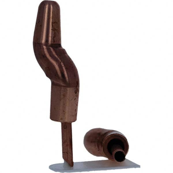 Tuffaloy - Spot Welder Tips For Use With: 5RW Electrode Holder Type: Double Bend Tip A Nose (Pointed) - Eagle Tool & Supply