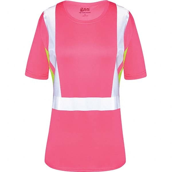 GSS Safety - Size 3XL Pink, Lime & Silver High Visibility Short Sleeve T-Shirt - Eagle Tool & Supply