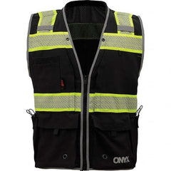 GSS Safety - Size 3XL Black Mesh/Solid General Purpose High Visibility Vest - Eagle Tool & Supply