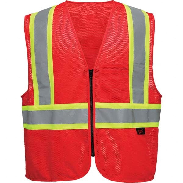 GSS Safety - Size 4X/5X L Red Mesh General Purpose High Visibility Vest - Eagle Tool & Supply