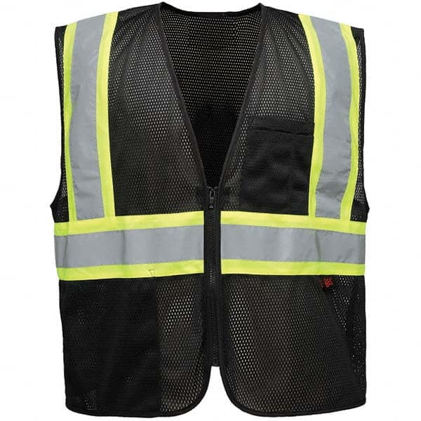 GSS Safety - Size L/XL Black Mesh General Purpose High Visibility Vest - Eagle Tool & Supply