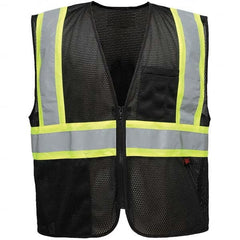 GSS Safety - Size L/XL Black Mesh General Purpose High Visibility Vest - Eagle Tool & Supply