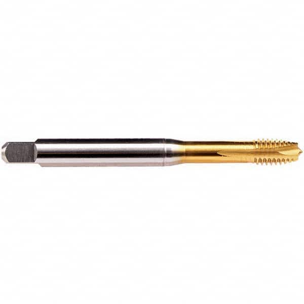 Emuge - M5x0.80 Metric 6HX 3 Flute TiN Finish HSS-E Spiral Point Tap - Eagle Tool & Supply