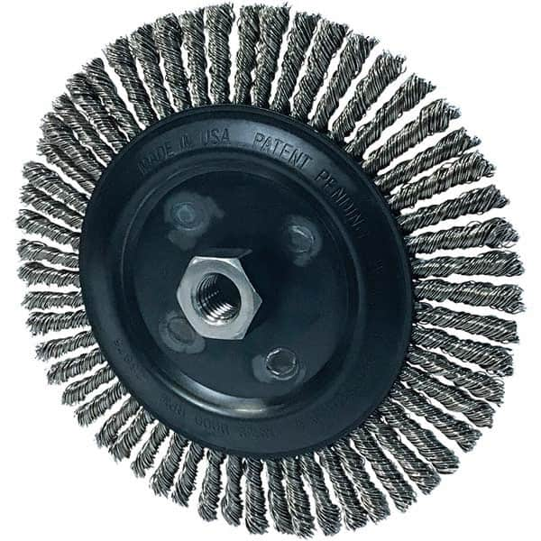 Osborn - 7" OD, 5/8-11 Arbor Hole, Stringer Bead Stainless Steel Wheel Brush - Eagle Tool & Supply