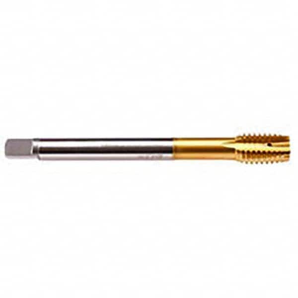 Emuge - M8x1.00 Metric Fine 6HX 4 Flute TiN Finish HSS-E Spiral Point Tap - Eagle Tool & Supply
