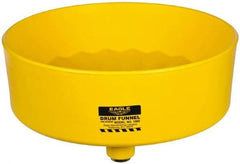 Eagle - 7" High x 18" Diam, Polyethylene, Drum Funnel with Brass Screen - 30 to 55 Gal Drum/Pail Capacity - Eagle Tool & Supply