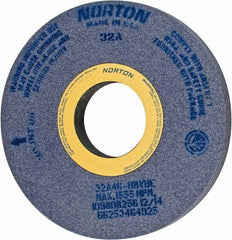 Norton - 16" Diam x 5" Hole x 1-1/2" Wide Centerless & Cylindrical Grinding Wheel - 46 Grit, Aluminum Oxide, Type 1, Coarse Grade, Vitrified Bond, No Recess - Eagle Tool & Supply