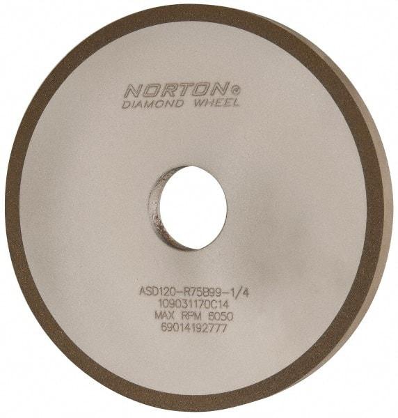 Norton - 6" Diam x 1-1/4" Hole x 1/2" Thick, 120 Grit Surface Grinding Wheel - Diamond, Type 1A1, Fine Grade, Resinoid Bond - Eagle Tool & Supply