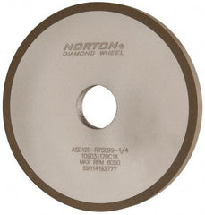 Norton - 6" Diam x 1-1/4" Hole x 1/2" Thick, 120 Grit Surface Grinding Wheel - Diamond, Type 1A1, Fine Grade, Resinoid Bond - Eagle Tool & Supply