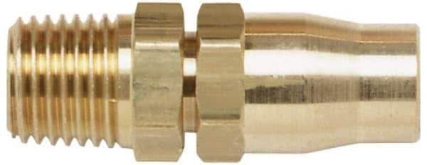 Coilhose Pneumatics - 3/8 NPT, Brass Reusable Hose Male Rigid - 3/8" Hose ID x 9/16" Hose OD - Eagle Tool & Supply