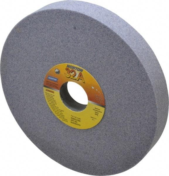 Norton - 7" Diam x 1-1/4" Hole x 1" Thick, J Hardness, 60 Grit Surface Grinding Wheel - Aluminum Oxide, Type 5, Medium Grade, 3,600 Max RPM, Vitrified Bond, One-Side Recess - Eagle Tool & Supply