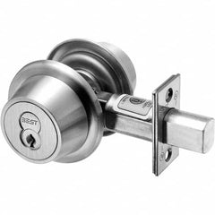 Best - Deadbolts Type: Heavy-Duty Double Cylinder Door Thickness Range: 1-3/4-2 - Eagle Tool & Supply