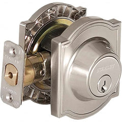 Stanley - Deadbolts Type: Single Cylinder Door Thickness Range: 1-3/8 - 1-3/4 - Eagle Tool & Supply