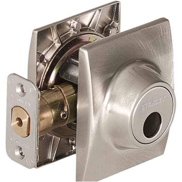 Stanley - Deadbolts Type: Single Cylinder Door Thickness Range: 1-3/8 - 1-3/4 - Eagle Tool & Supply