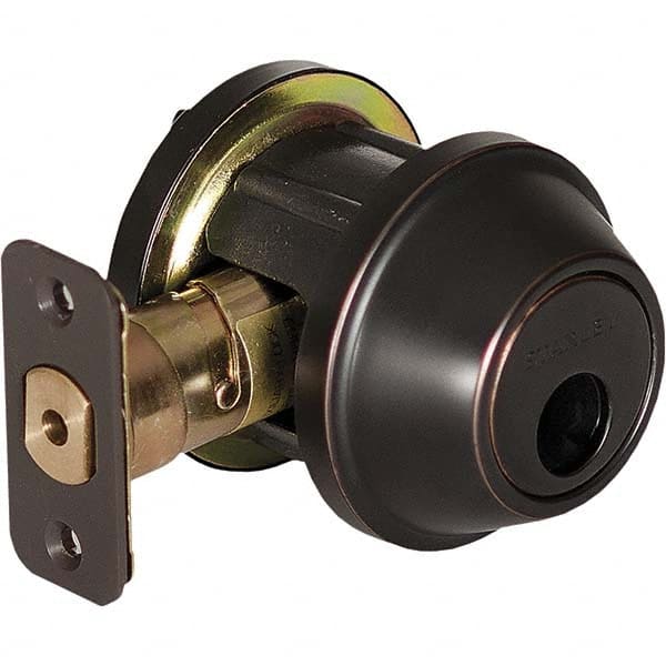Stanley - Deadbolts Type: Single Cylinder Door Thickness Range: 1-3/8 - 1-3/4 - Eagle Tool & Supply