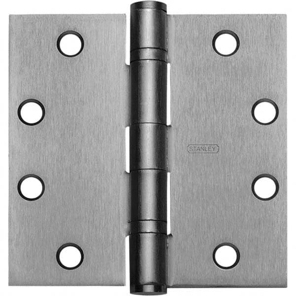 Stanley - 4-1/2" Long x 4-1/2" Wide Grade 1 Steel Full Mortise Ball Bearing Commercial Hinge - Eagle Tool & Supply