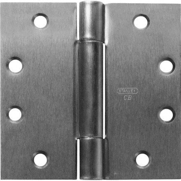 Stanley - 4-1/2" Long x 5" Wide Grade 1 304 Stainless Steel Full Mortise Ball Bearing Commercial Hinge - Eagle Tool & Supply