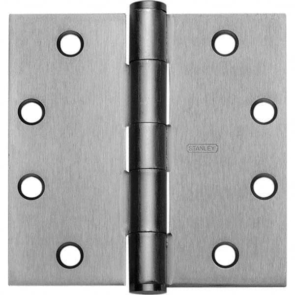 Stanley - 4-1/2" Long x 4-1/2" Wide Grade 1 Steel Full Mortise Commercial Hinge - Eagle Tool & Supply