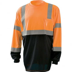 OccuNomix - Size 5XL Hi-Vis Orange & Black High Visibility Long Sleeve T-Shirt - Eagle Tool & Supply