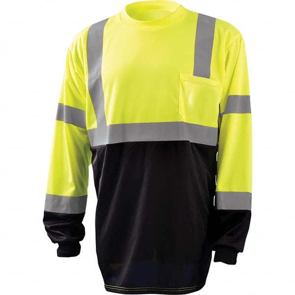 OccuNomix - Size S Hi-Vis Yellow & Black High Visibility Long Sleeve T-Shirt - Eagle Tool & Supply